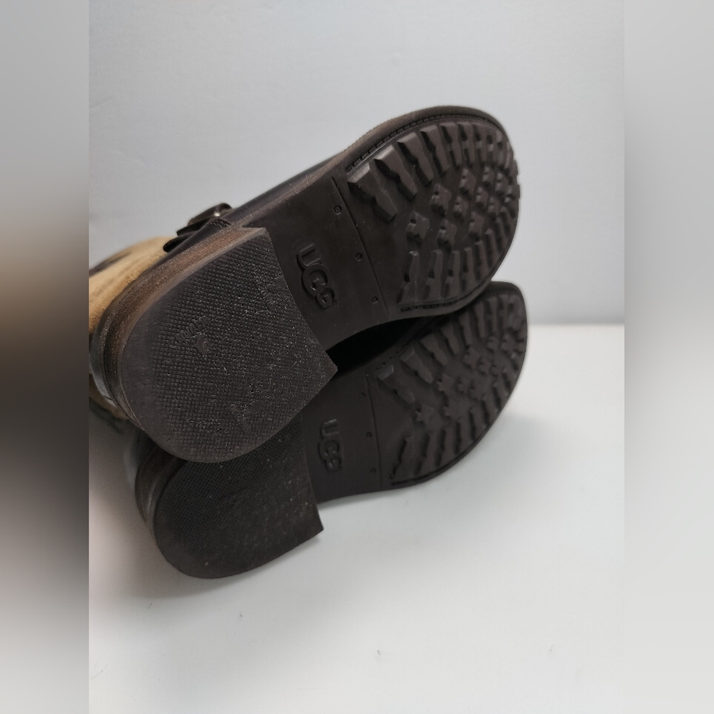 UGG Australia Chancery Water Resistant Shearling Lines Brown Leather Boots S 7.5 - Picture 13 of 16